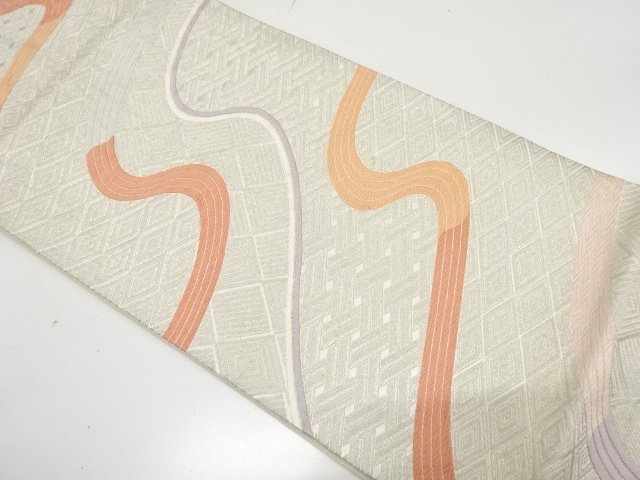 アンティーク　流水模様織り出し袋帯（材料）